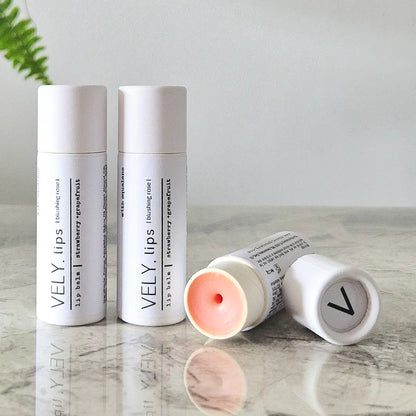 Blushing Rose Tinted Natural Vegan Lip Balm With Strawberry & Grapefruit