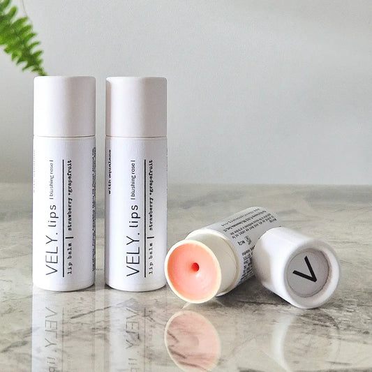 Blushing Rose Tinted Natural Vegan Lip Balm With Strawberry & Grapefruit