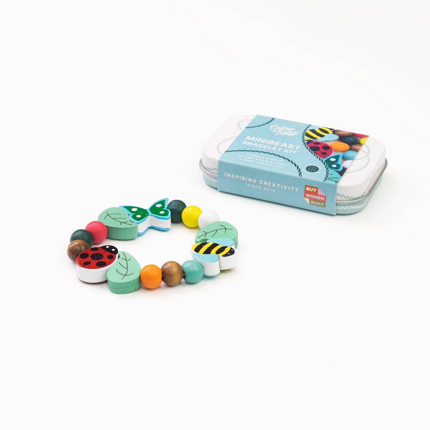 Mini Minibeast Bracelet Gift Kit Wooden Bead Jewellery Making Friendship Bracelet Childrens