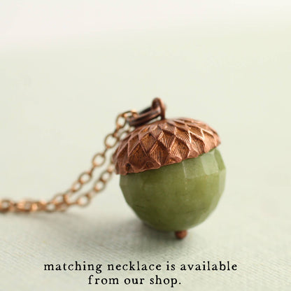 Olive Green Acorn Earrings