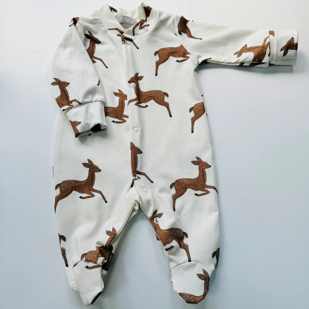Deer Christmas Organic Cotton Baby Sleep Suit Onesie