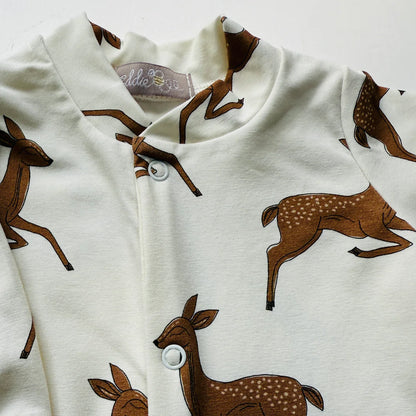 Deer Christmas Organic Cotton Baby Sleep Suit Onesie