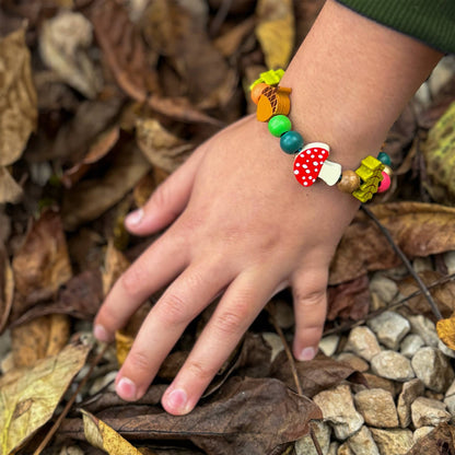 Mini Forest Bracelet Gift Kit Wooden Bead Jewellery Making Friendship Bracelet Childrens