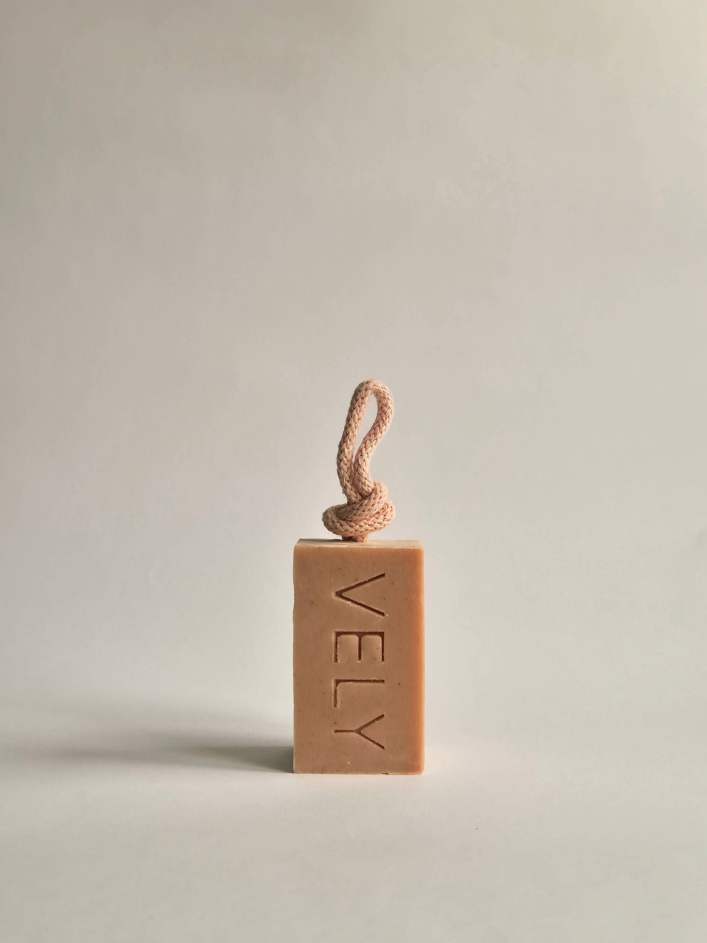 Amélie Natural Handmade Soap On A Rope With Pink Clay 