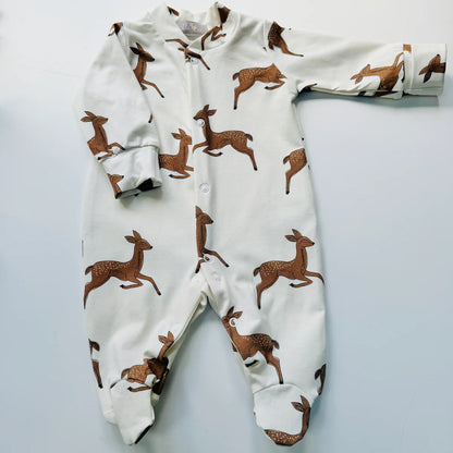 Deer Christmas Organic Cotton Baby Sleep Suit Onesie