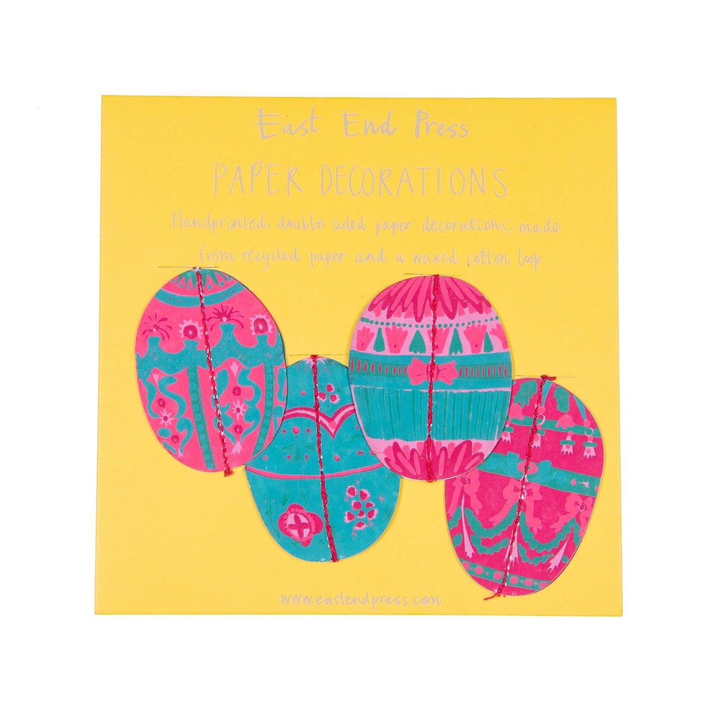 Easter Egg Paper Screen Printed Egg Decorations