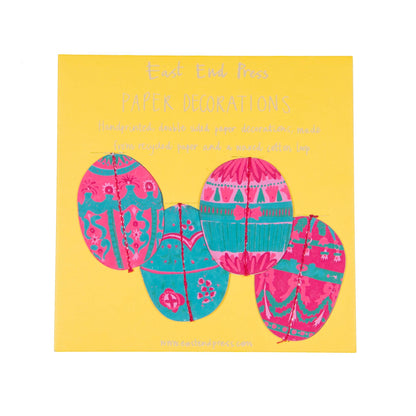 Easter Egg Paper Screen Printed Egg Decorations