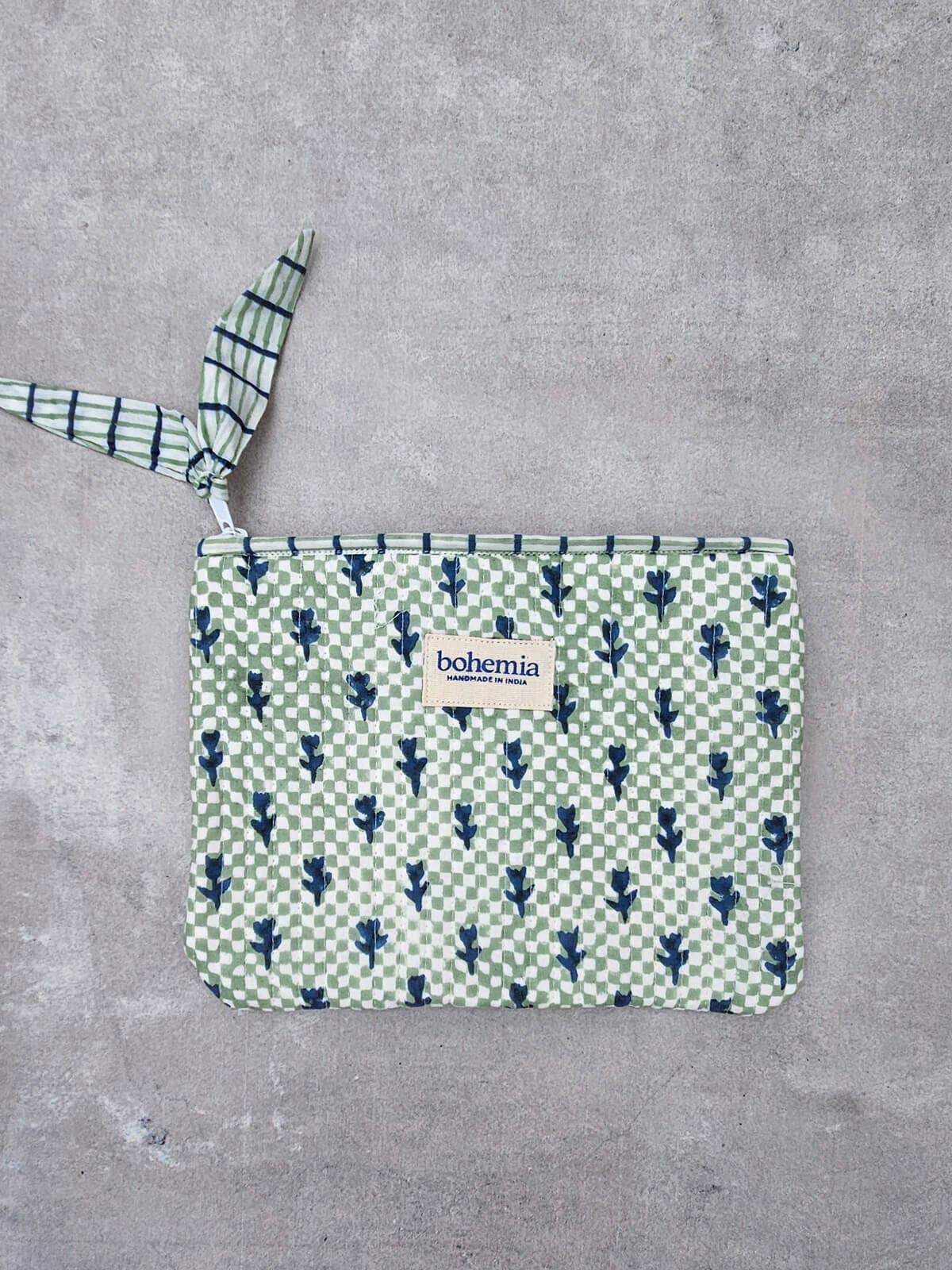 Large Tulip Check Zip Pouch