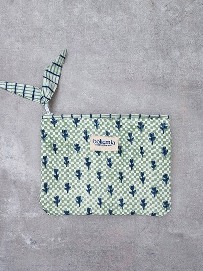 Large Tulip Check Zip Pouch