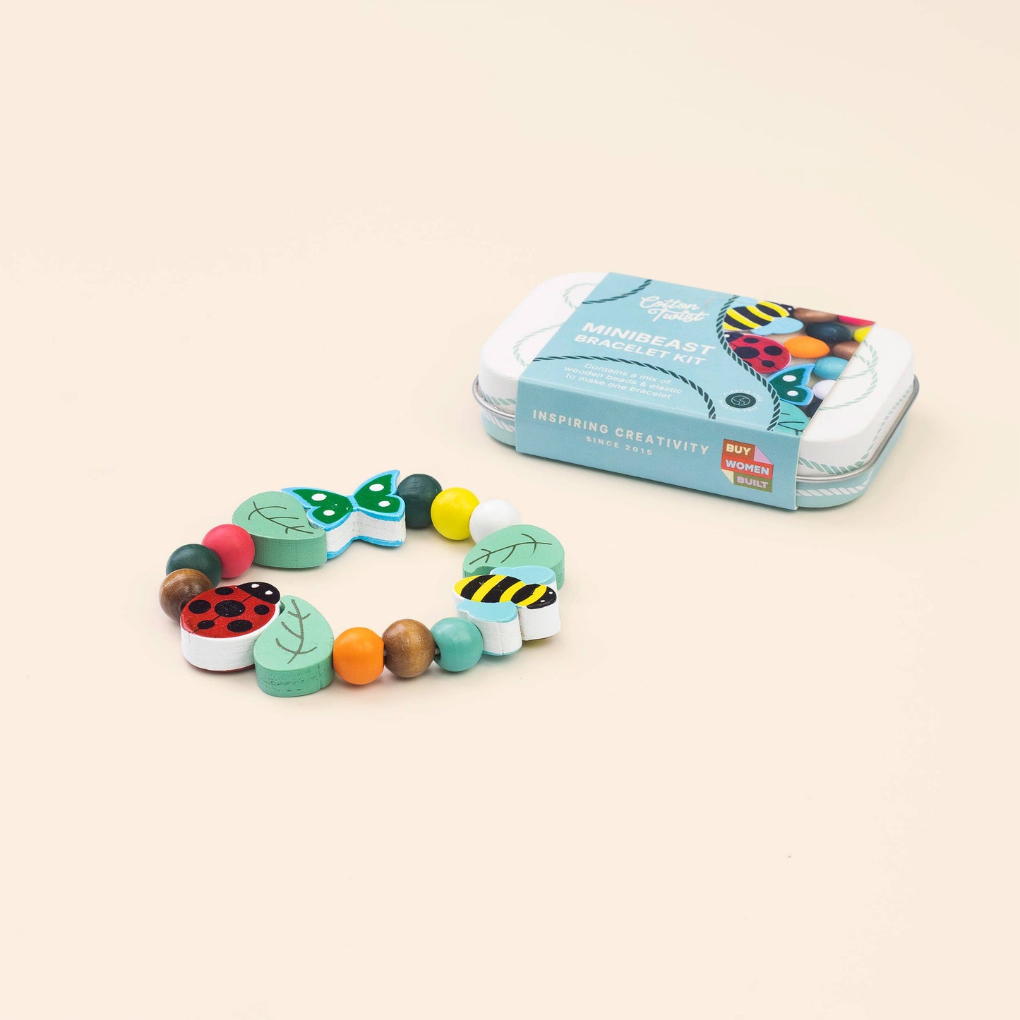 Mini Minibeast Bracelet Gift Kit Wooden Bead Jewellery Making Friendship Bracelet Childrens