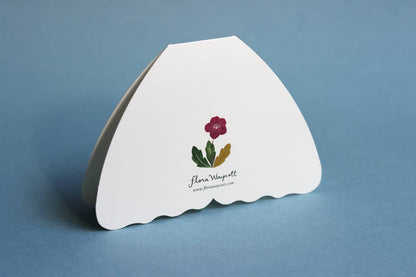 Grey Floral Moth shaped card
