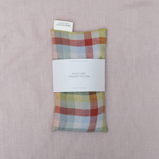 Linen Aurora Check Hot & Cold Use Lavender Therapy Pillow