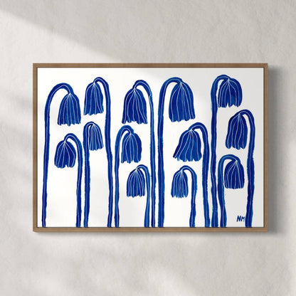 Three Blue Flowers Art Print