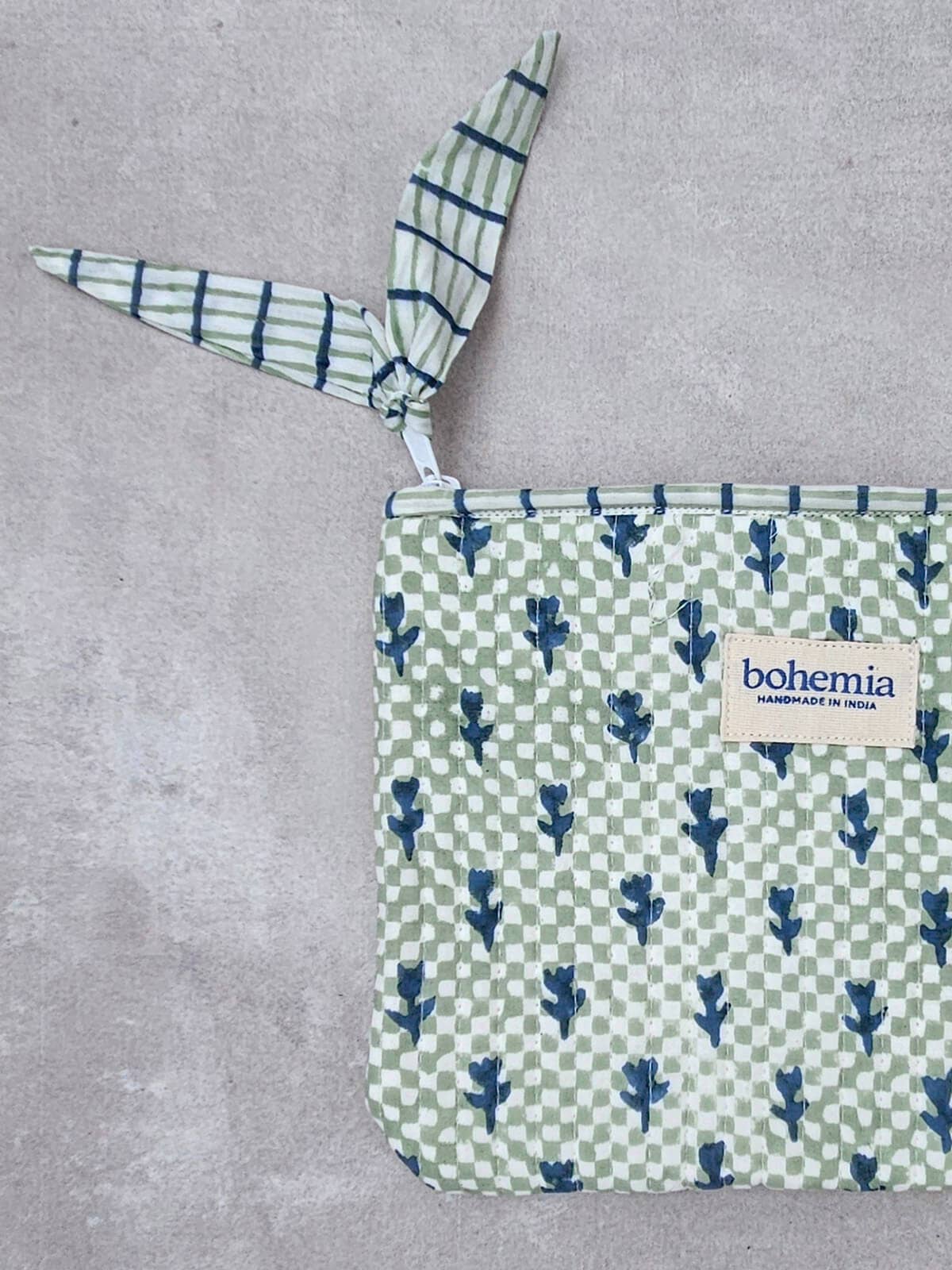Large Tulip Check Zip Pouch