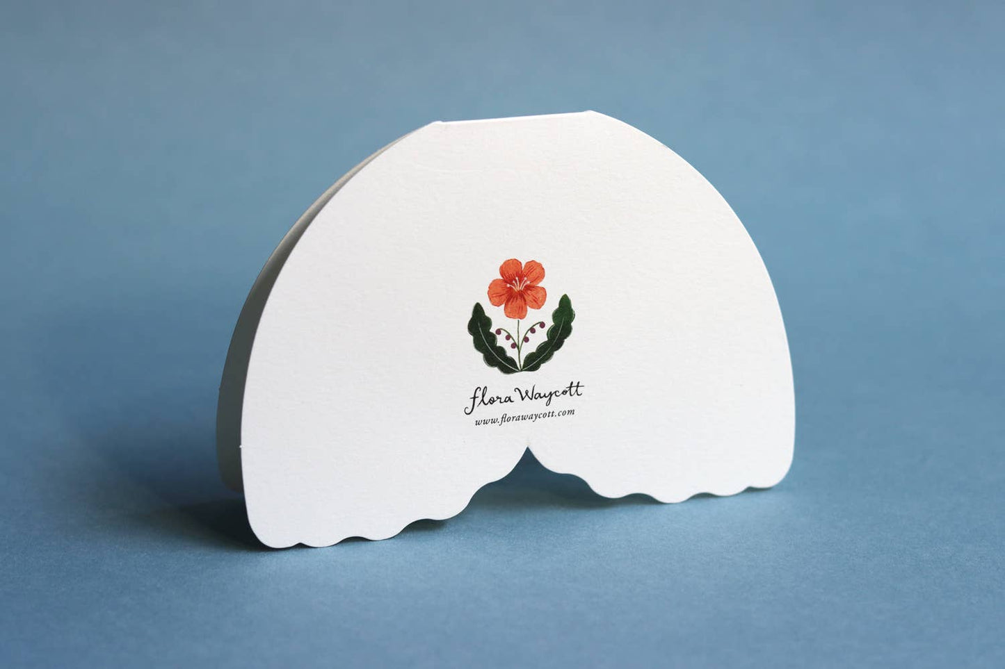 Peach Floral Moth shaped card