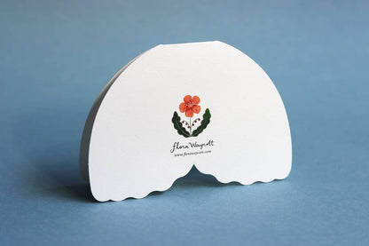 Peach Floral Moth shaped card