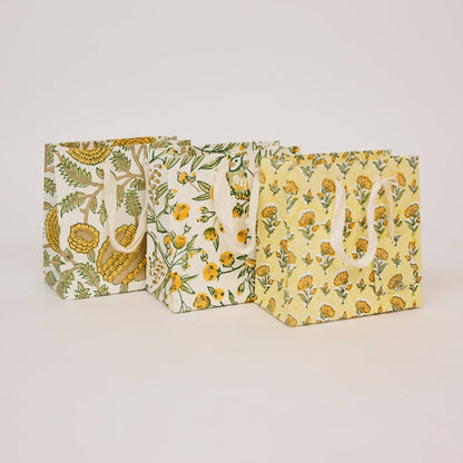 Small Hand Block Printed Gift Bags - Sunshine Refresh