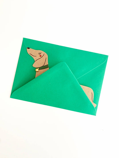 Standing Dachshund Sausage Dog Shaped Card