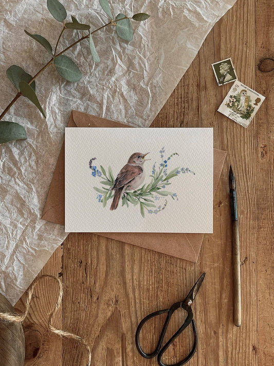 Nightingale and the Forget-Me-Nots Card