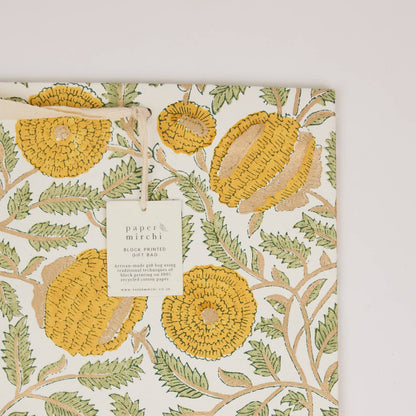 Marigold Glitz Sunshine Refresh Large Block Printed Gift Bags