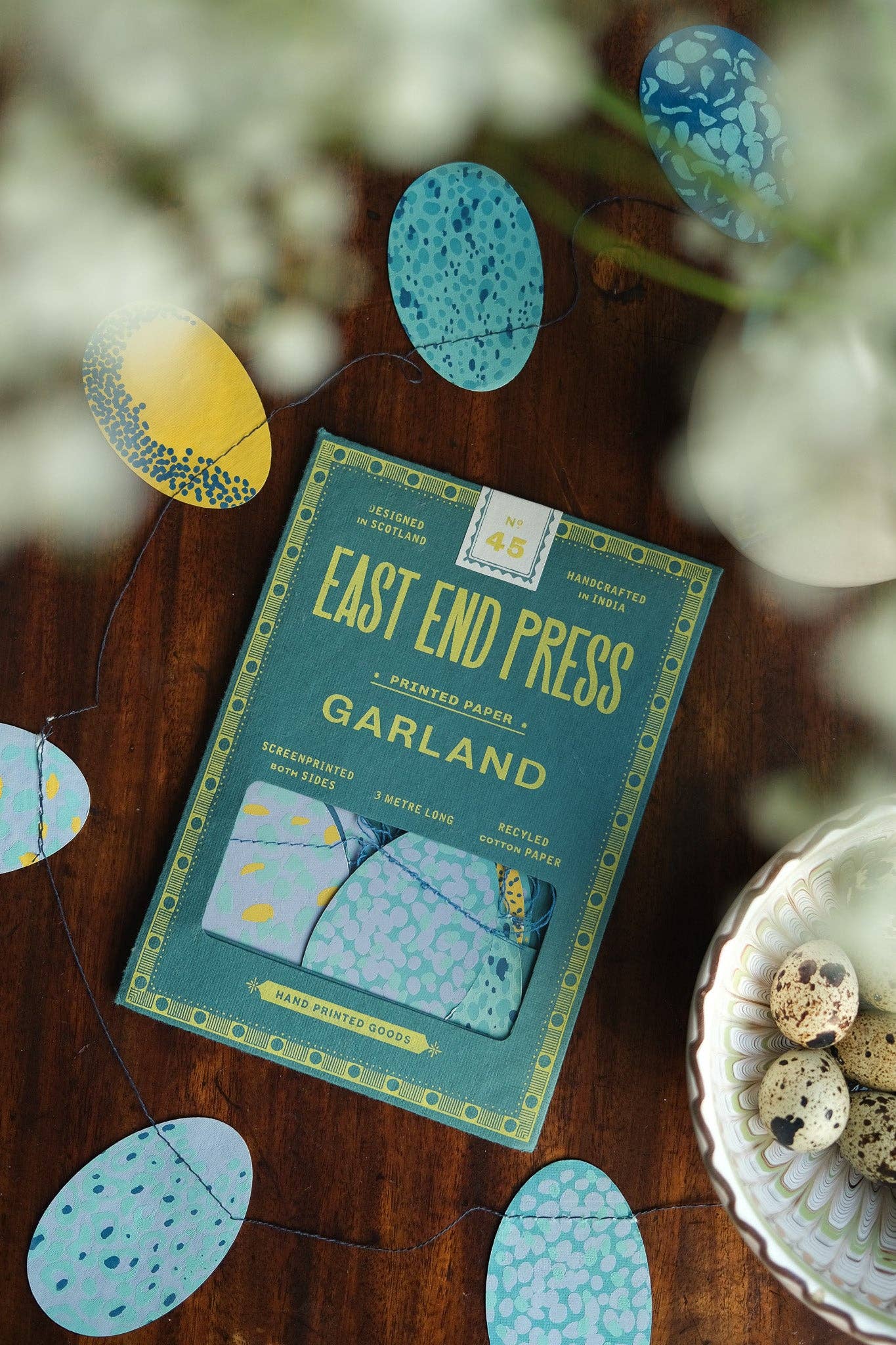 Blue Eggs Sewn Garland
