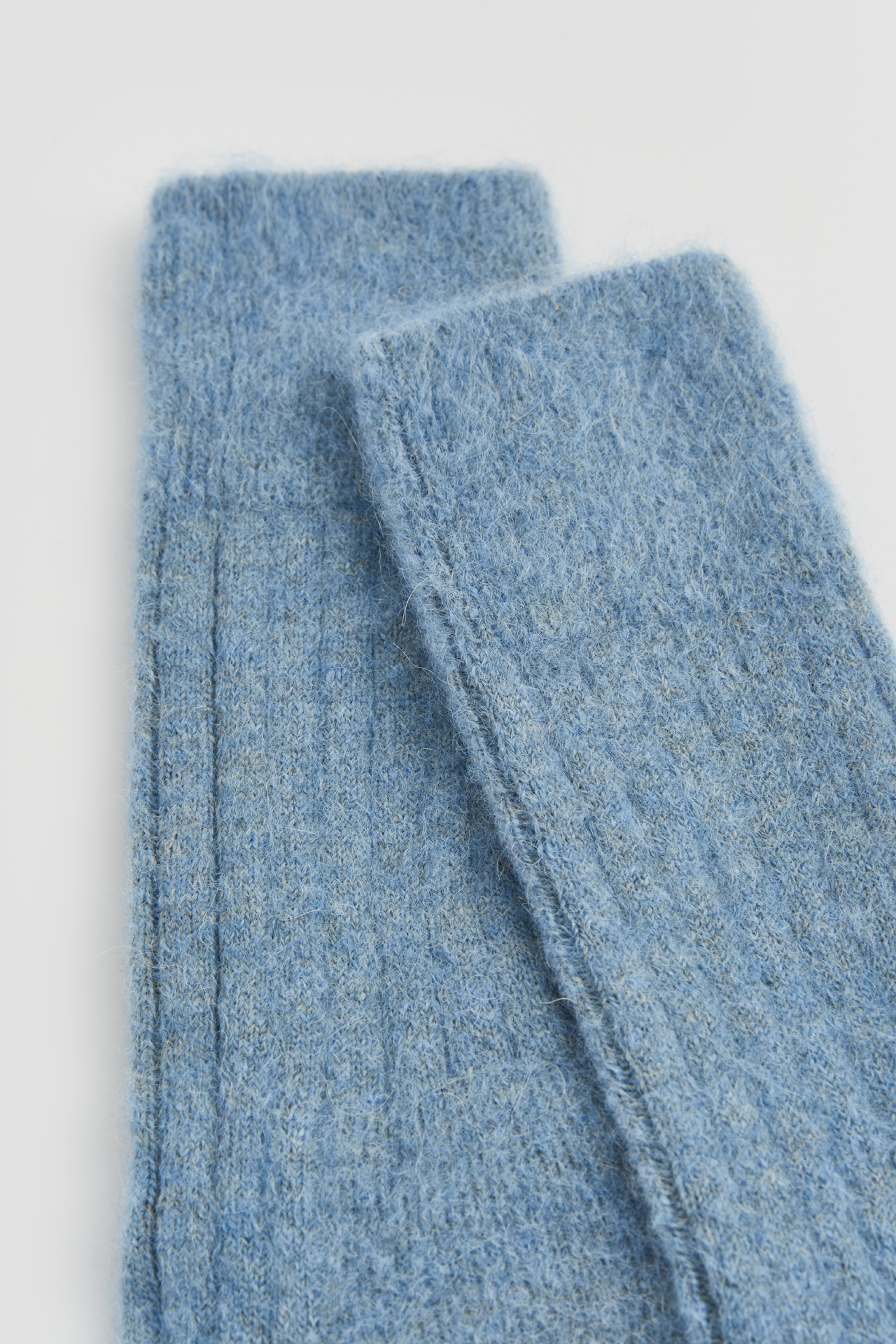 Lido Blue Ultra Soft Alpaca Ribbed Bed Socks