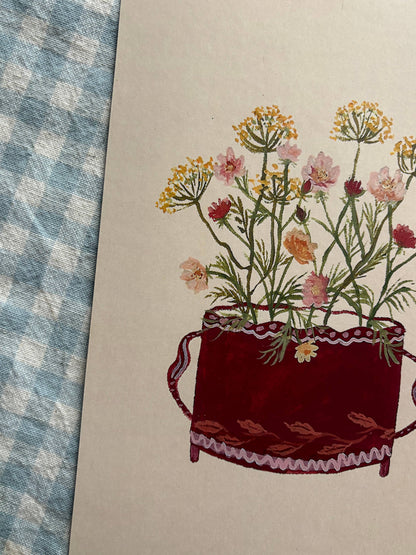 Summer Jewels Flowers A5 Gouache Art Print