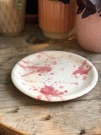 Spanish Pottery Splatterwear Side Plate - Pink