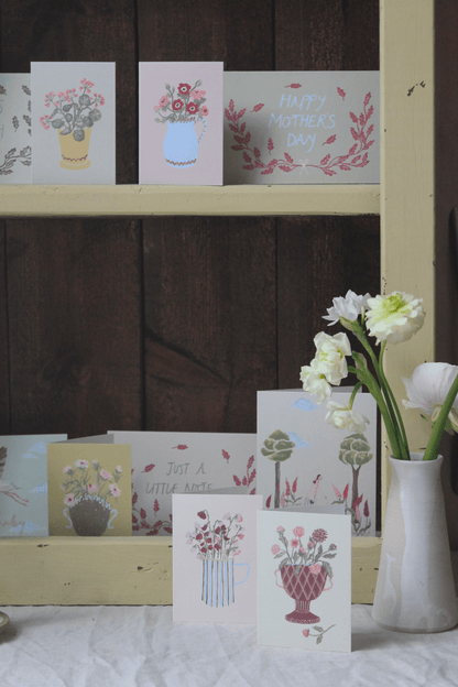 Pink Dahlias Mini Art Card