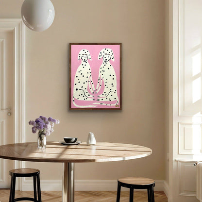 Dalmatians on Pink Art Print