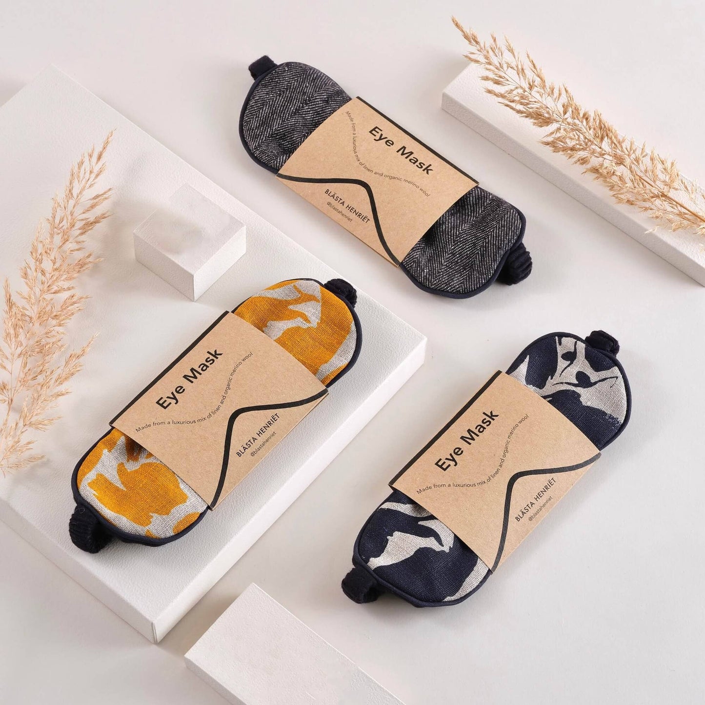 Eye Mask - Linen & Soft Merino - Yellow