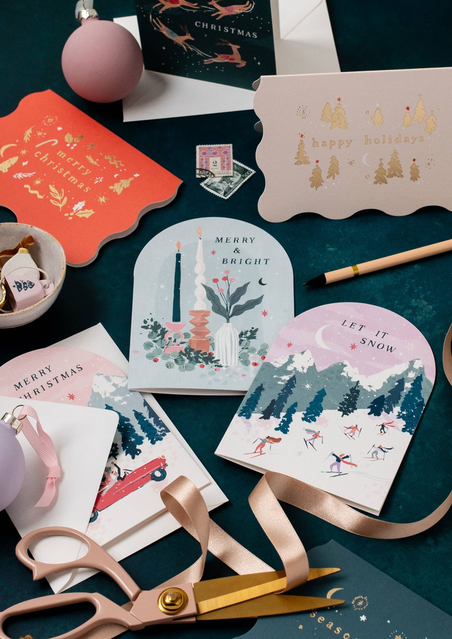 Skiers Christmas Card | Holiday Card | Seasonal Cards