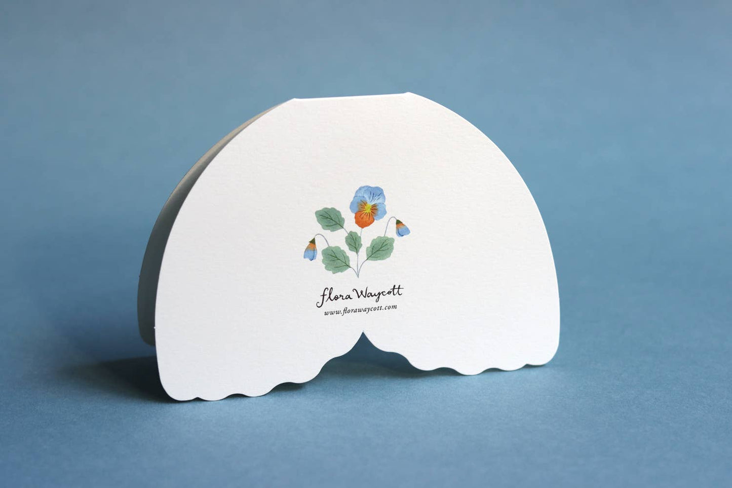 Dark Blue Floral Moth shaped card