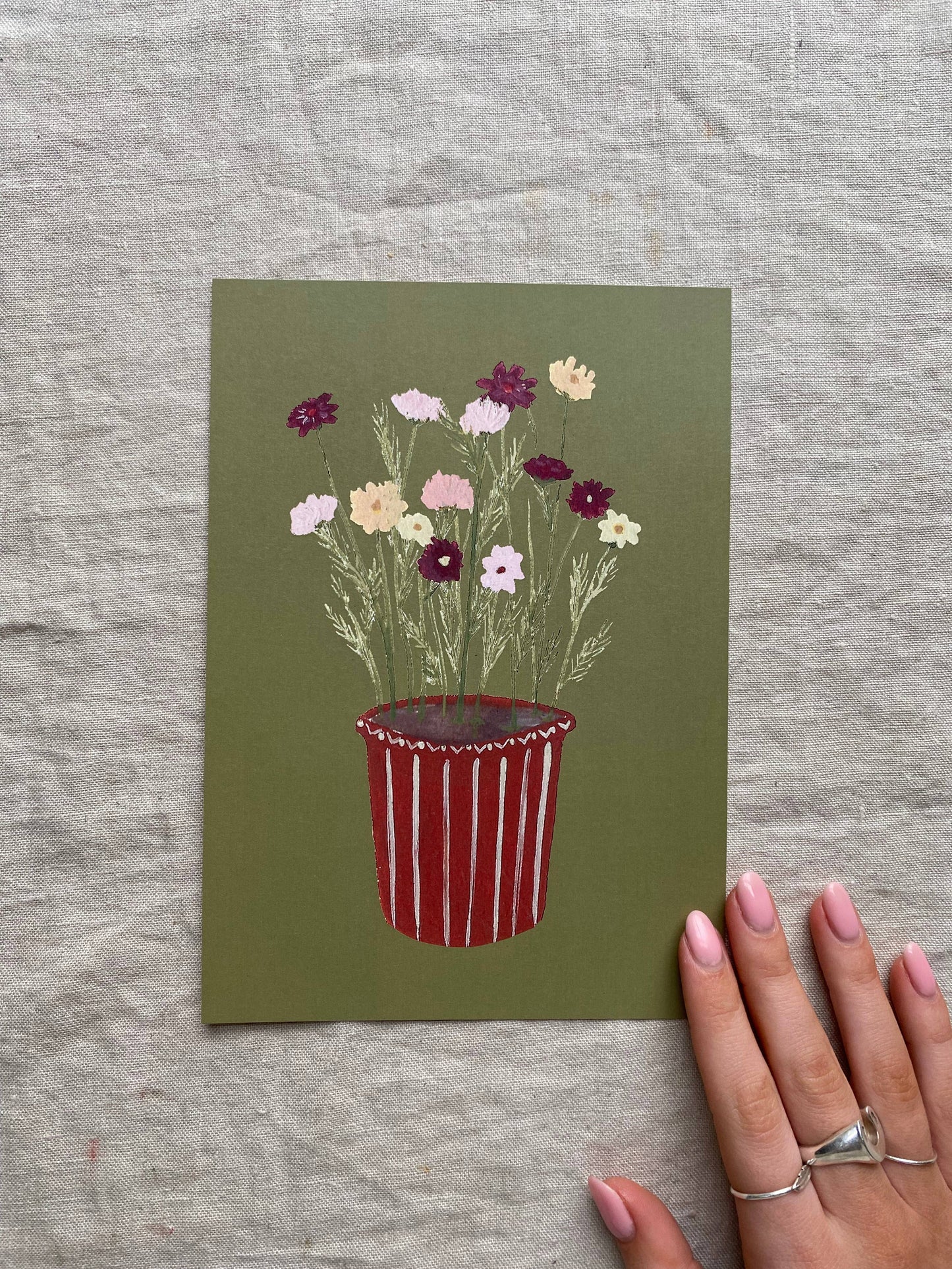 Cosmos A5 Gouache Art Print