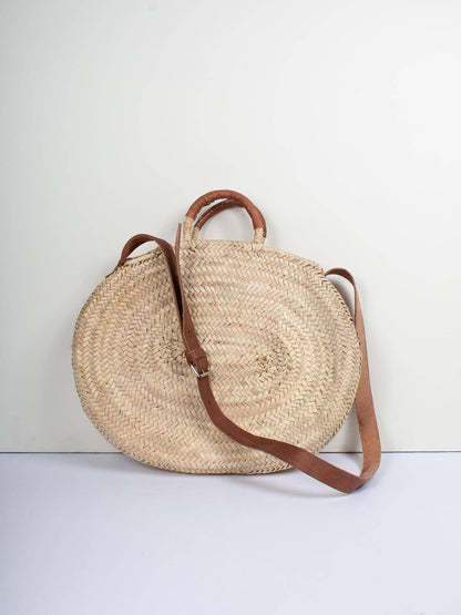 Dylan Crossbody Basket Bag, Tan