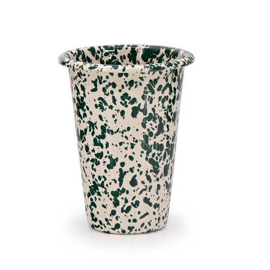 Tumbler Splatterwear Green & Cream Enamelware