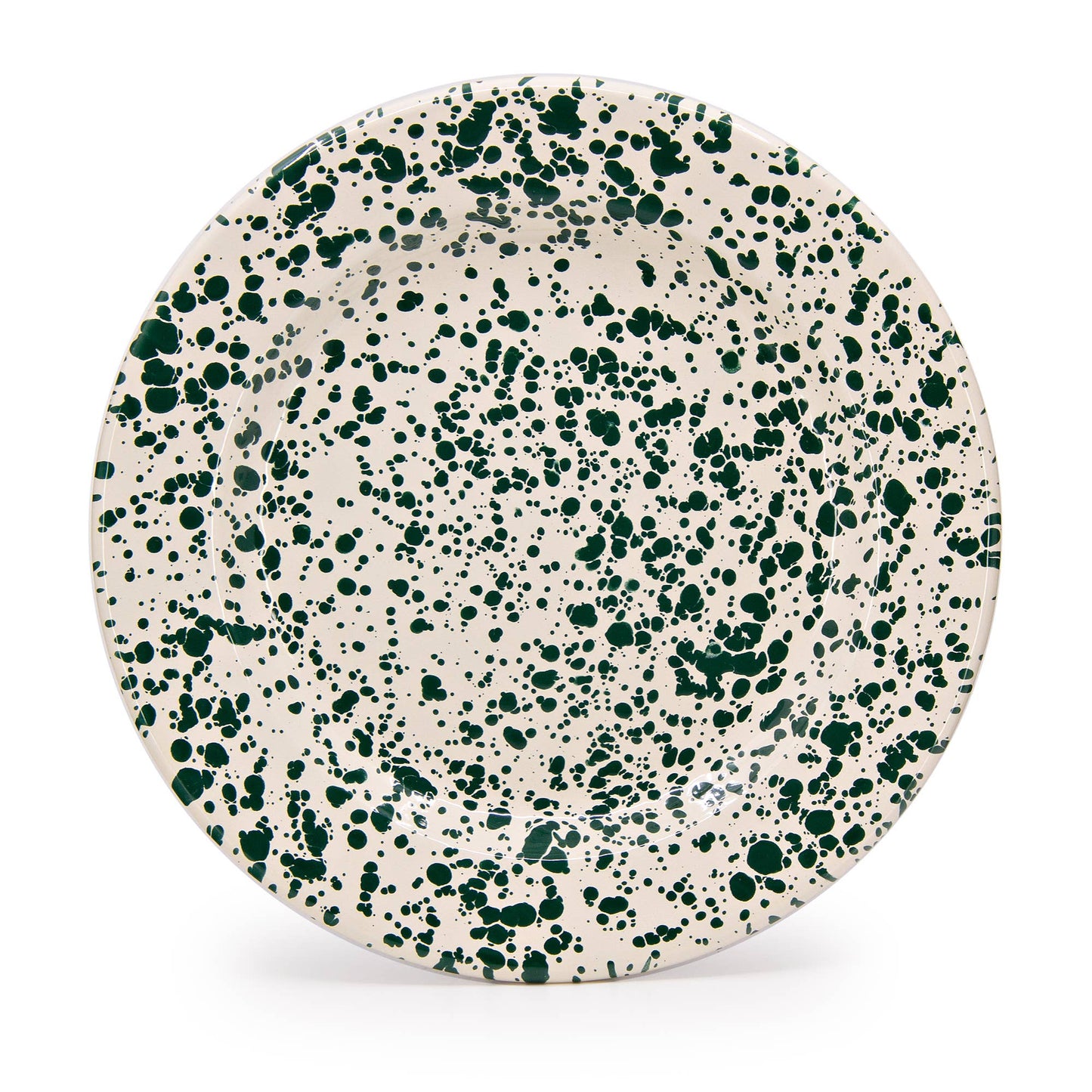 Dinner Plate Splatter Green & Cream Enamelware