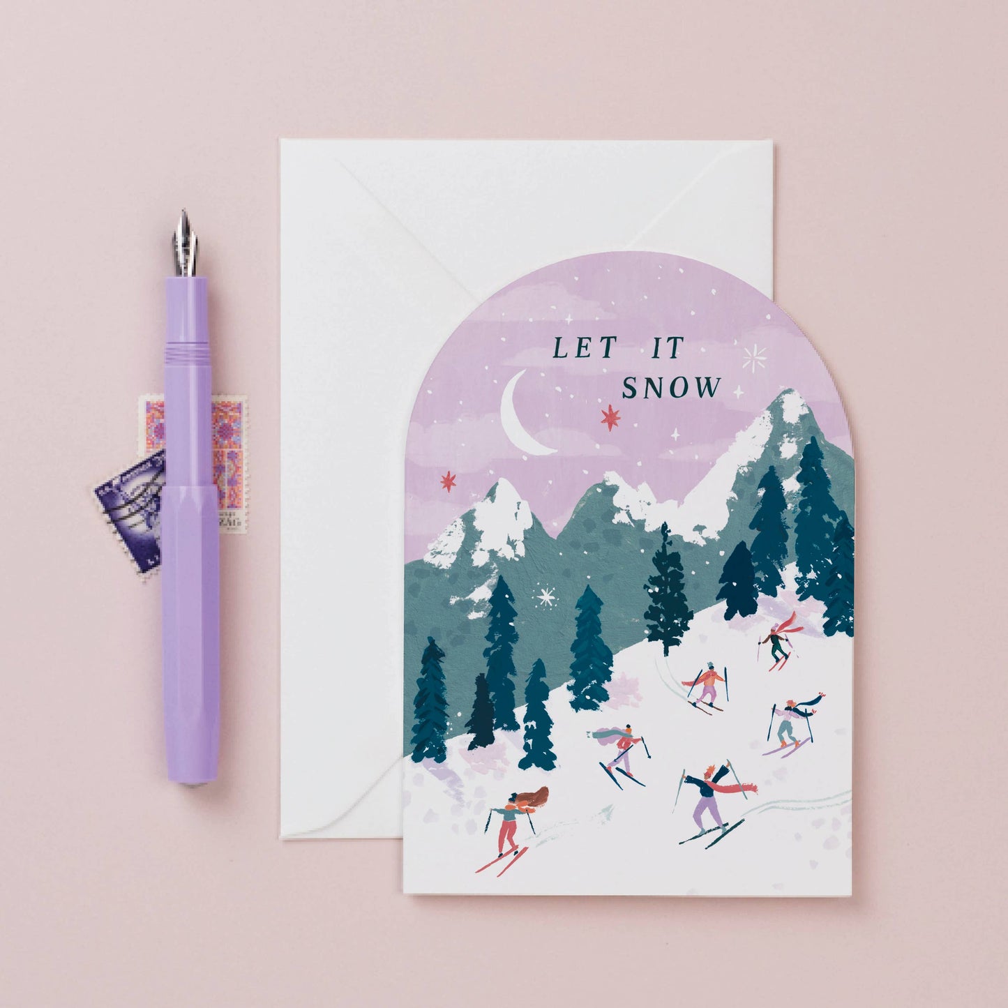 Skiers Christmas Card | Holiday Card | Seasonal Cards
