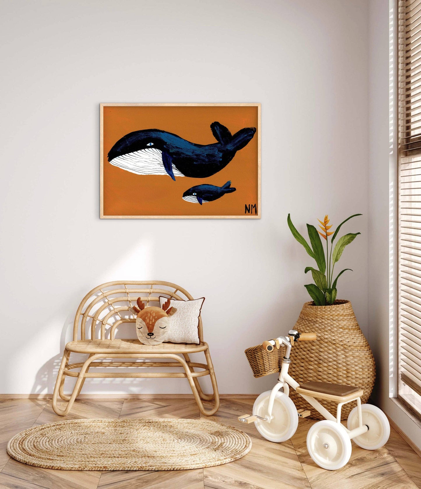 Whale Family One Art Print