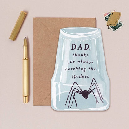Spider Catching Dad Card Fathers Day Cards