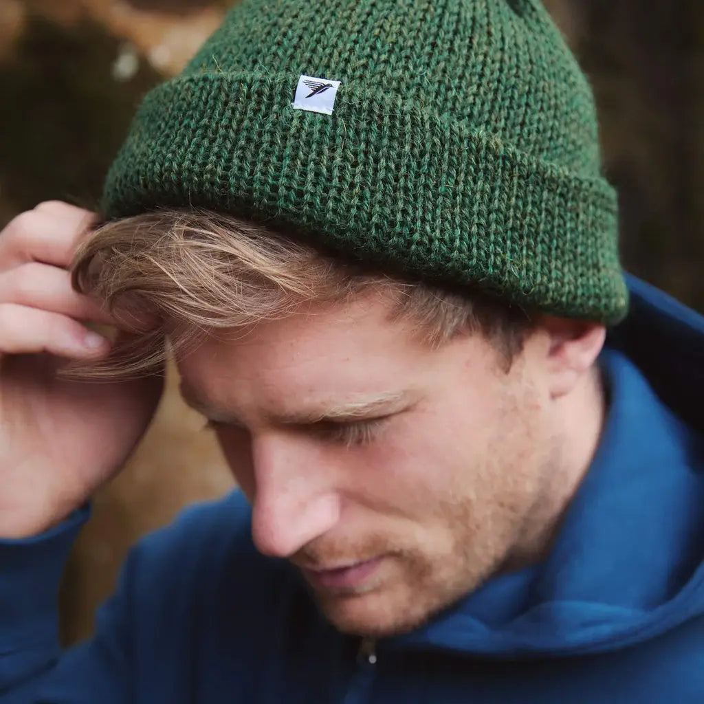Drift 100% British Wool Fisherman Rolled Cuff Beanie