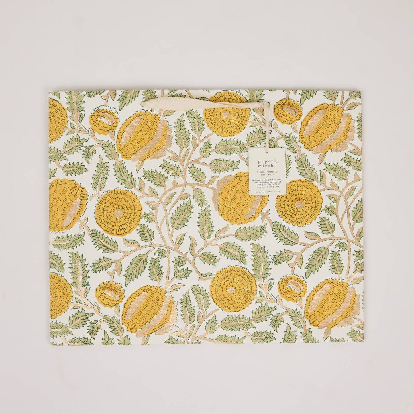 Marigold Glitz Sunshine Refresh Large Block Printed Gift Bags