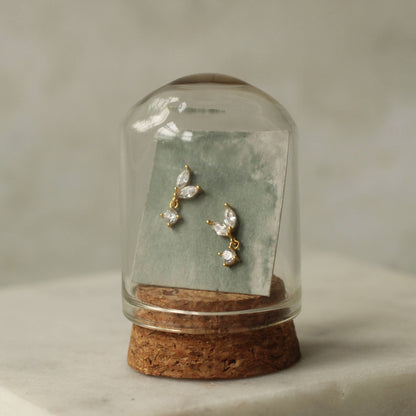Japanese Petal Sterling Silver Stud Earrings