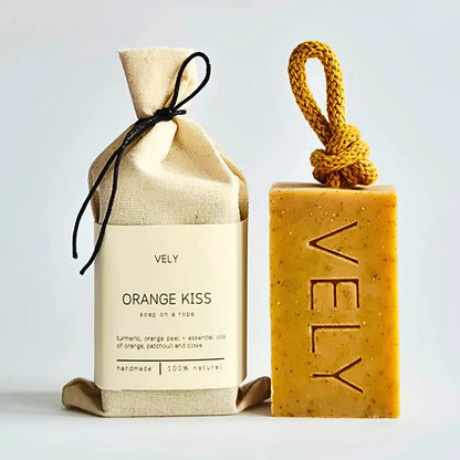 Orange Kiss Natural Handmade Soap On A Rope