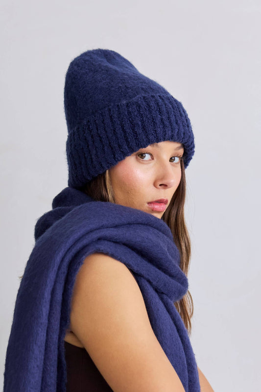 Midnight Blue Beanie Hat Made From 100% Recycled Materials