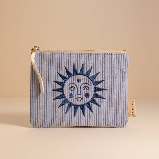 Corduroy Pouch Purse in Seafoam Blue