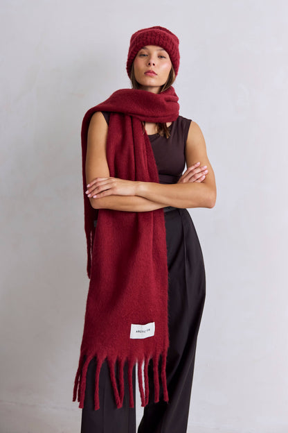 Burgundy Beanie Hat Made From 100% Recycled Materials