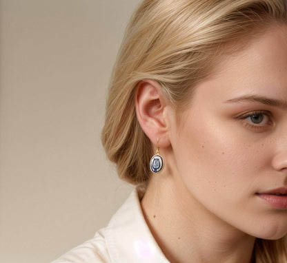 Blue Delft Tulip Earrings