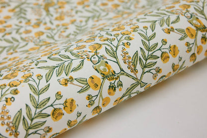 Block Printed Wrapping Paper Sheets - BP Song Birds Sunshine