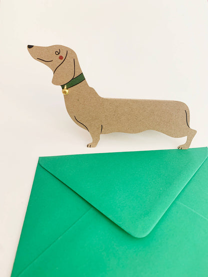 Standing Dachshund Sausage Dog Shaped Card